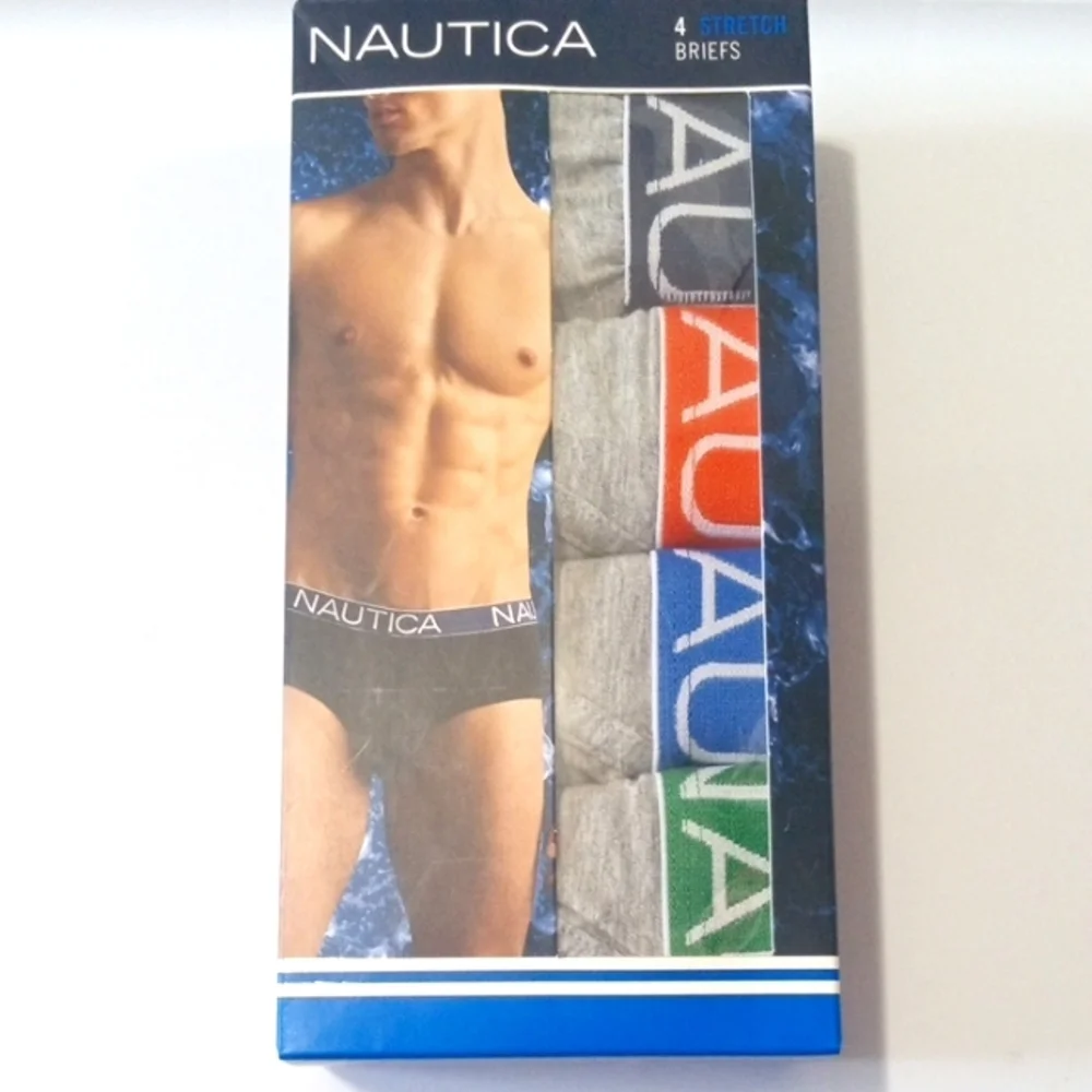 NAUTICA MEN'S TAGLESS STRETCH CLASSIC FIT BRIEFS 4 PACK SIZE XL 40-42 NWT